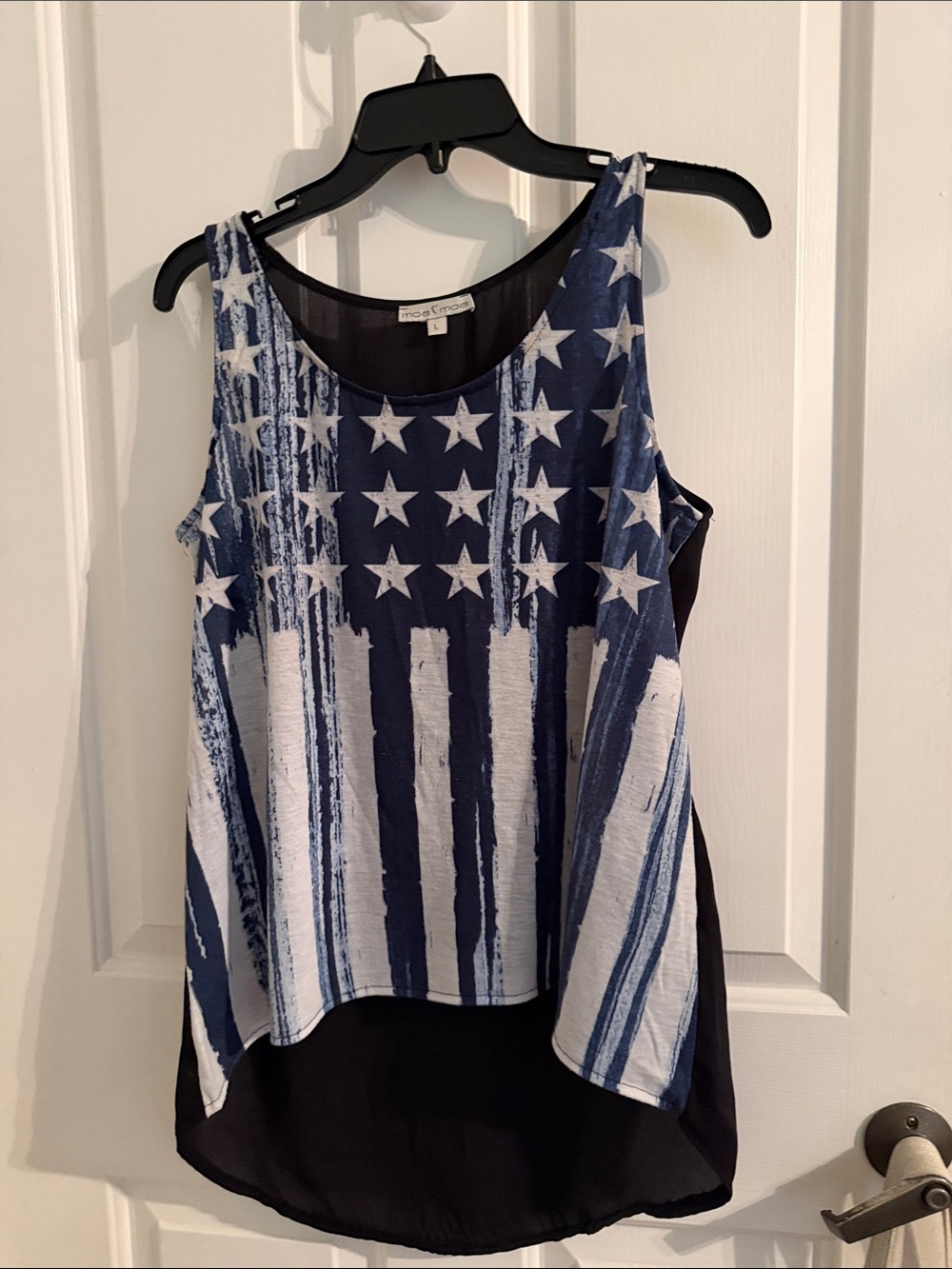 Mossimo Supply Co. Navy & White Star Flag Layered Tank